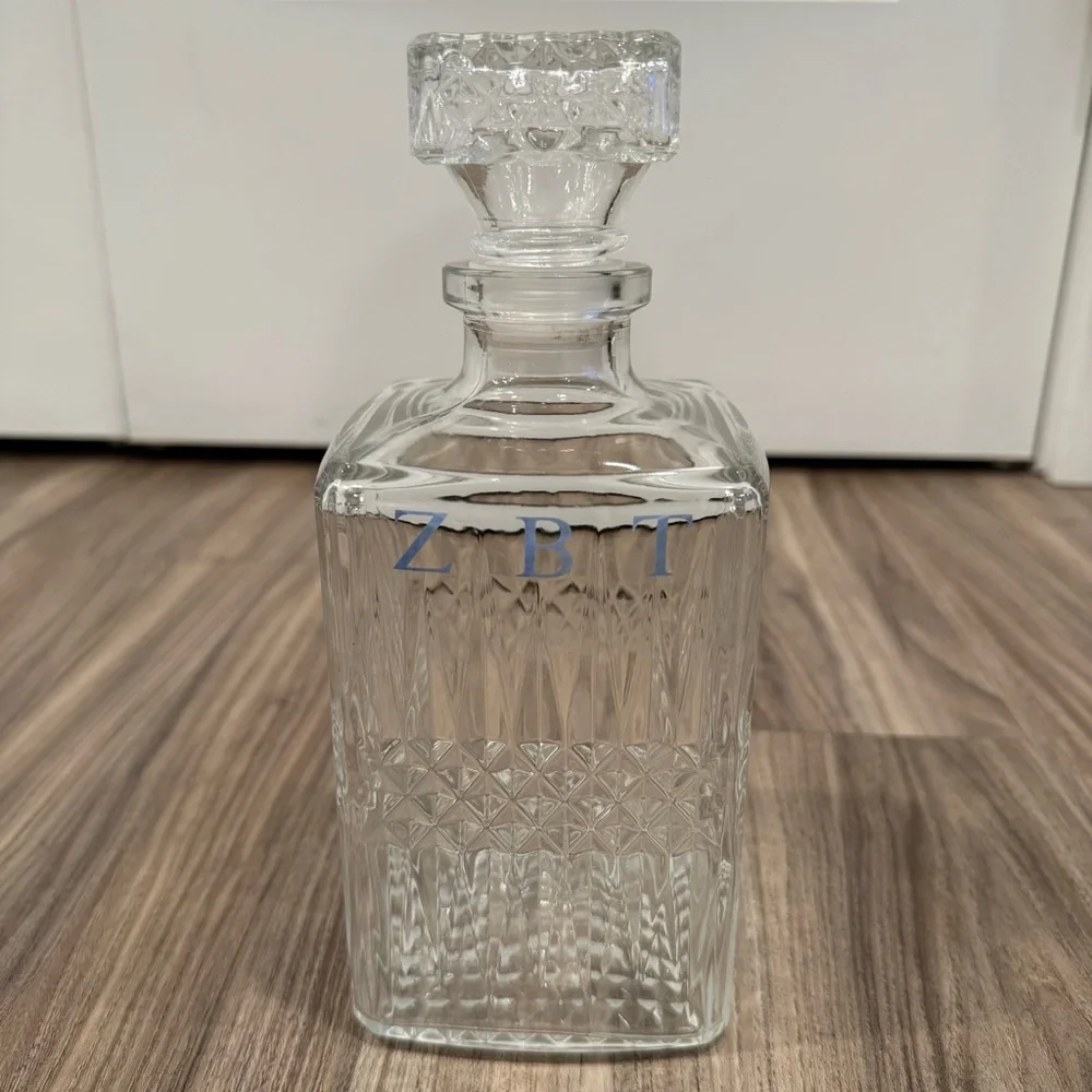 Crystal Decanter - Clear with ZBT Letters